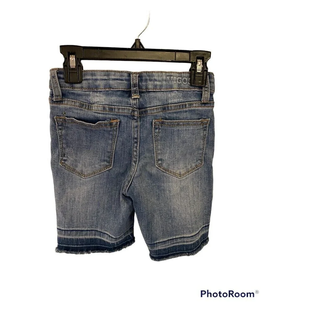 Vigoss Girls Jean Shorts With Embroidered Flowers Sz.7